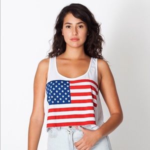American Apparel American Flag Crop Top